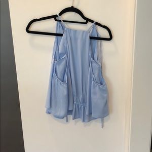 off the shoulder blue top